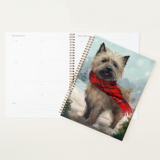Cairn Terrier Hond in Sneeuw Kerstmis Planner (Display)