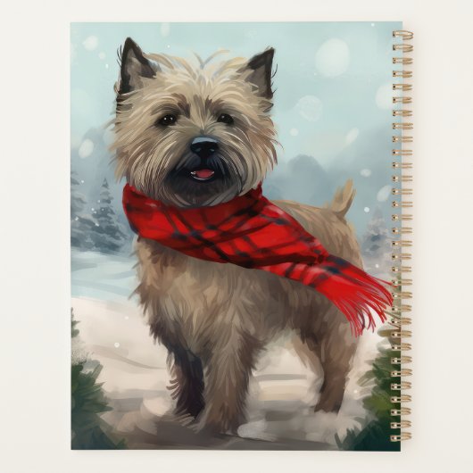Cairn Terrier Hond in Sneeuw Kerstmis Planner (Achterkant)