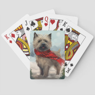 Cairn Terrier Hond in Sneeuw Kerstmis Pokerkaarten