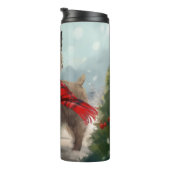 Cairn Terrier Hond in Sneeuw Kerstmis Thermosbeker (Geroteerd rechts)