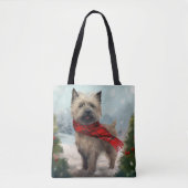 Cairn Terrier Hond in Sneeuw Kerstmis Tote Bag (Voorkant)