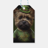 Cairn Terrier-hond in St. Patrick's Day-jurk Cadeaulabel (Voorkant)