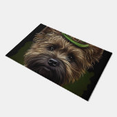 Cairn Terrier hond in St. Patrick's Day jurk Deurmat (Schuin)