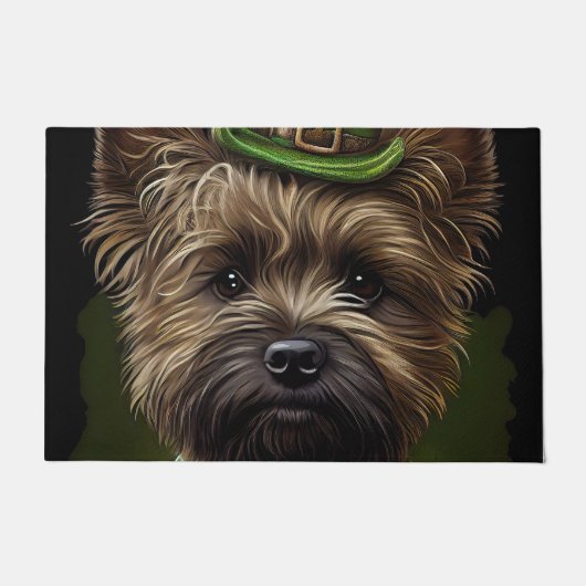 Cairn Terrier hond in St. Patrick's Day jurk Deurmat (Voorkant)