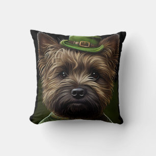 Cairn Terrier hond in St. Patrick's Day jurk  Kussen