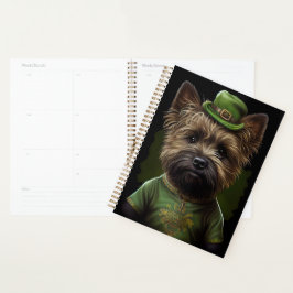 Cairn Terrier hond in St. Patrick's Day jurk Planner