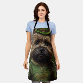 Cairn Terrier hond in St. Patrick's Day jurk Schort (Gedragen)