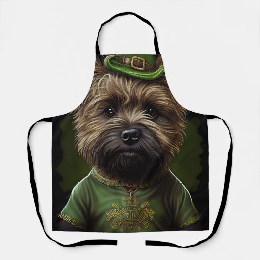 Cairn Terrier hond in St. Patrick's Day jurk Schort (Voorkant)