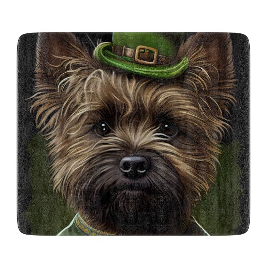 Cairn Terrier hond in St. Patrick's Day jurk Snijplank (Voorkant)