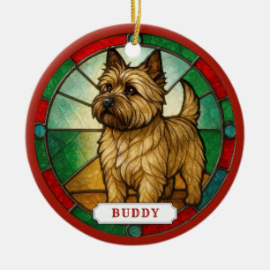 Cairn Terrier hond keramische cirkelornament Keramisch Ornament