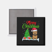 Cairn Terrier Hond Kerstboom Verlichting Grappige Magneet (Voorkant / Achterkant)