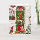 Cairn Terrier Hond Kerstmis  Kaart (Voorkant)