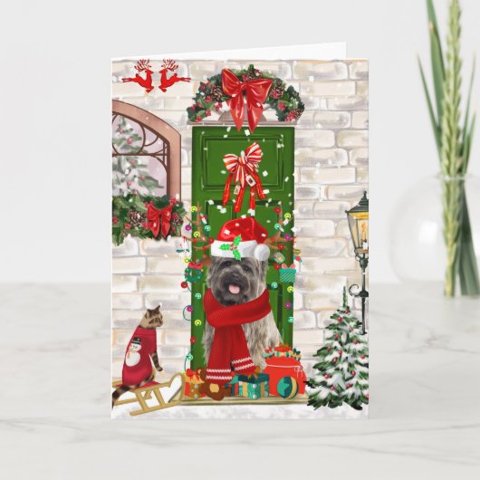 Cairn Terrier Hond Kerstmis  Kaart (Voorkant)