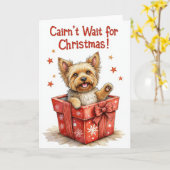 Cairn Terrier Hond Kerstvakantie Groet Kaart (Gele Bloem)