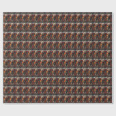 Cairn Terrier hond met kerstcadeaus open haard Cadeaupapier (Vlak)