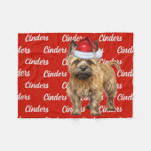 Cairn Terrier Hond met naam Patroon Kerstmis Fleece Deken (Voorkant (Horizontaal))
