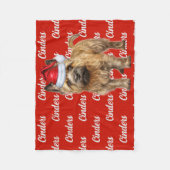 Cairn Terrier Hond met naam Patroon Kerstmis Fleece Deken (Voorkant)