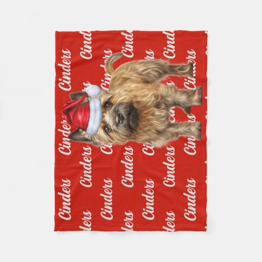 Cairn Terrier Hond met naam Patroon Kerstmis Fleece Deken (Voorkant)