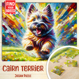 Cairn Terrier Hond Portret Acryl Art Print Hond Legpuzzel