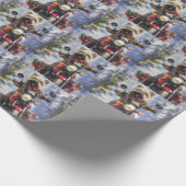 Cairn Terrier Hond Rijden Motorfiets Kerstmis Cadeaupapier (Hoek)