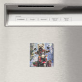 Cairn Terrier Hond Rijden Motorfiets Kerstmis Magneet (Insitu (Vaatwasser))