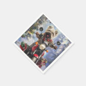 Cairn Terrier Hond Rijden Motorfiets Kerstmis Servet (Hoek)