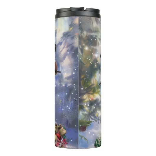 Cairn Terrier Hond Rijden Motorfiets Kerstmis Thermosbeker (Achterkant)