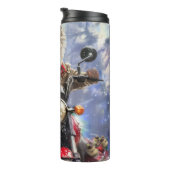 Cairn Terrier Hond Rijden Motorfiets Kerstmis Thermosbeker (Geroteerd rechts)