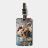Cairn Terrier Hond Roller Coaster Kerstmis Bagagelabel (Voorkant verticaal)
