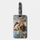 Cairn Terrier Hond Roller Coaster Kerstmis Bagagelabel (Achterkant verticaal)