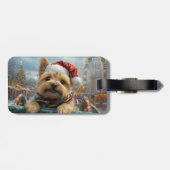 Cairn Terrier Hond Roller Coaster Kerstmis Bagagelabel (Achterkant horizontaal)