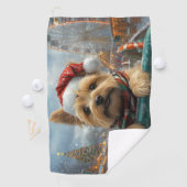 Cairn Terrier Hond Roller Coaster Kerstmis Golfhanddoek (Insitu)