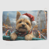 Cairn Terrier Hond Roller Coaster Kerstmis Golfhanddoek (Horizontaal)