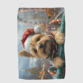Cairn Terrier Hond Roller Coaster Kerstmis Golfhanddoek (Voorkant)
