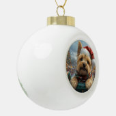 Cairn Terrier Hond Roller Coaster Kerstmis Keramische Bal Ornament (Links)