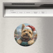 Cairn Terrier Hond Roller Coaster Kerstmis Magneet (Insitu (Vaatwasser))
