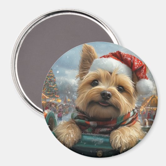 Cairn Terrier Hond Roller Coaster Kerstmis Magneet (Voorkant / Achterkant)