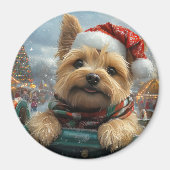Cairn Terrier Hond Roller Coaster Kerstmis Magneet (Voorkant)
