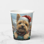 Cairn Terrier Hond Roller Coaster Kerstmis Papieren Bekers (Voorkant)