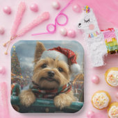 Cairn Terrier Hond Roller Coaster Kerstmis Papieren Bordje (Feest)
