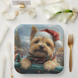 Cairn Terrier Hond Roller Coaster Kerstmis Papieren Bordje