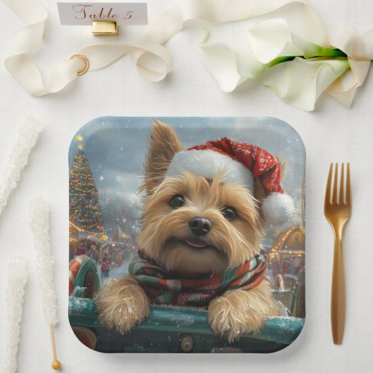 Cairn Terrier Hond Roller Coaster Kerstmis Papieren Bordje (Huwelijk)