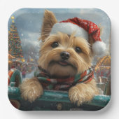 Cairn Terrier Hond Roller Coaster Kerstmis Papieren Bordje (Voorkant)