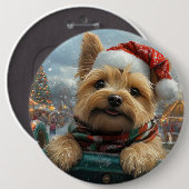 Cairn Terrier Hond Roller Coaster Kerstmis Ronde Button 6,0 Cm (Voorkant /achterkant)