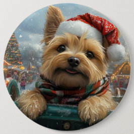 Cairn Terrier Hond Roller Coaster Kerstmis Ronde Button 6,0 Cm