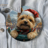 Cairn Terrier Hond Roller Coaster Kerstmis Ronde Button 6,0 Cm (In situ)