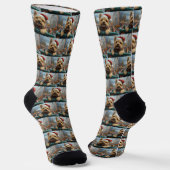 Cairn Terrier Hond Roller Coaster Kerstmis Sokken (Gebogen)
