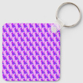 Cairn Terrier Hond Roze & Blauw Silhouet Monogram Sleutelhanger (Achterkant)