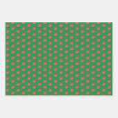 Cairn Terrier Hond Silhouet Groen Vrolijk Woofmas Inpakpapier Vel (Voorkant 3)