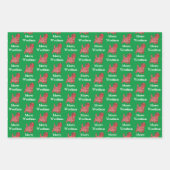 Cairn Terrier Hond Silhouet Groen Vrolijk Woofmas Inpakpapier Vel (Voorkant)